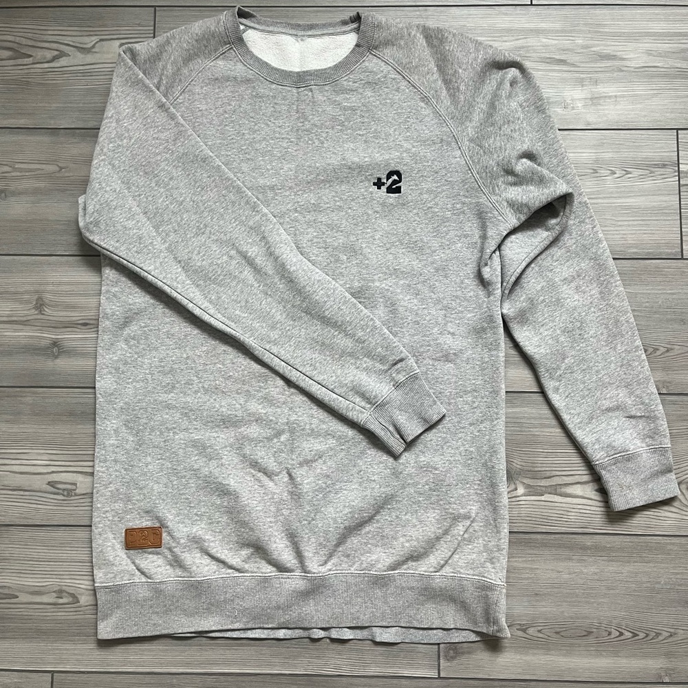 Plus2 Snowboard Ski Riding Sweatshirt, Extended Length, Unisex, Medium, Gray